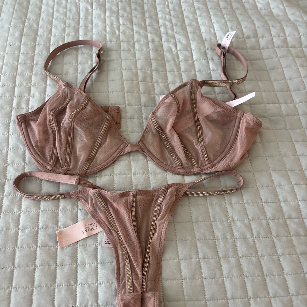 Victoria's Secret Sheer Blush Bra Set